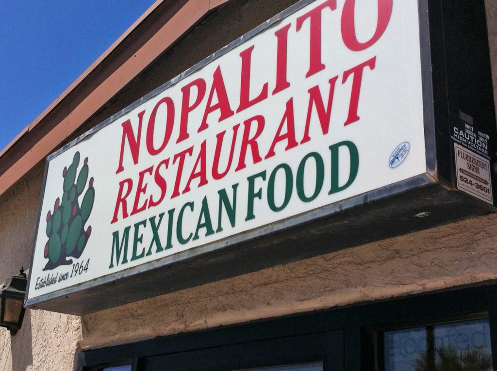 Nopalito Restaurant building sign