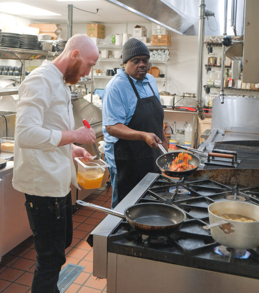 Chefs at Willow + Blaine cooking